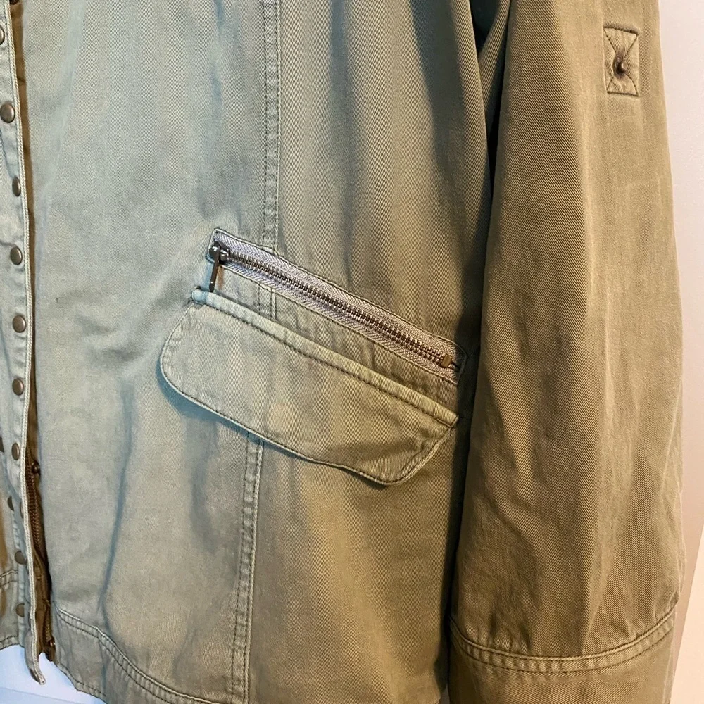 Women's Olive Green Studded Jacket